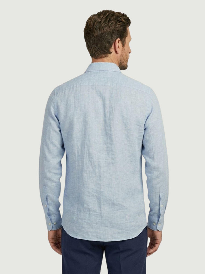Camicia in lino azzurra chiaro BU26S02CALINENYARDDYED 240 ANDREA MORANDO 