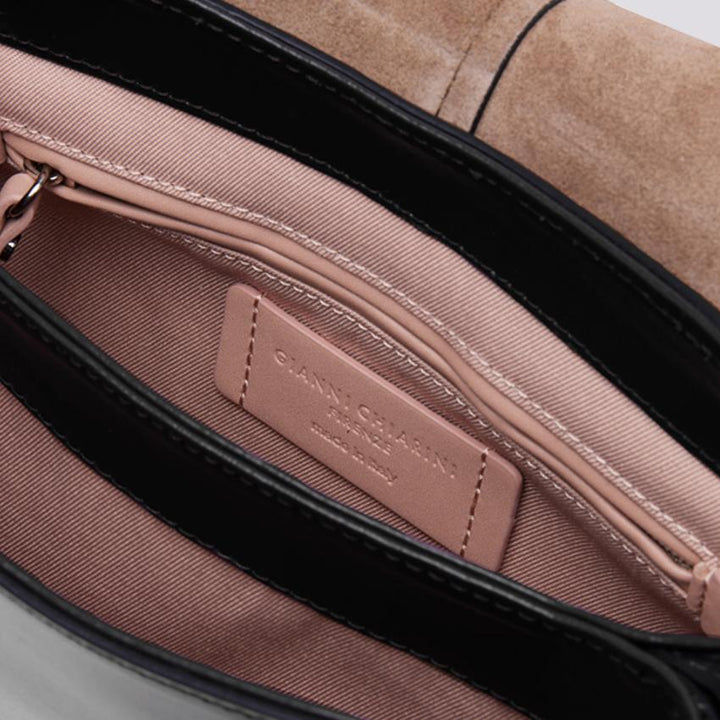 Borsa a spalla Helena Round in pelle nera BS 9308 CALF 001 GIANNI CHIARINI 