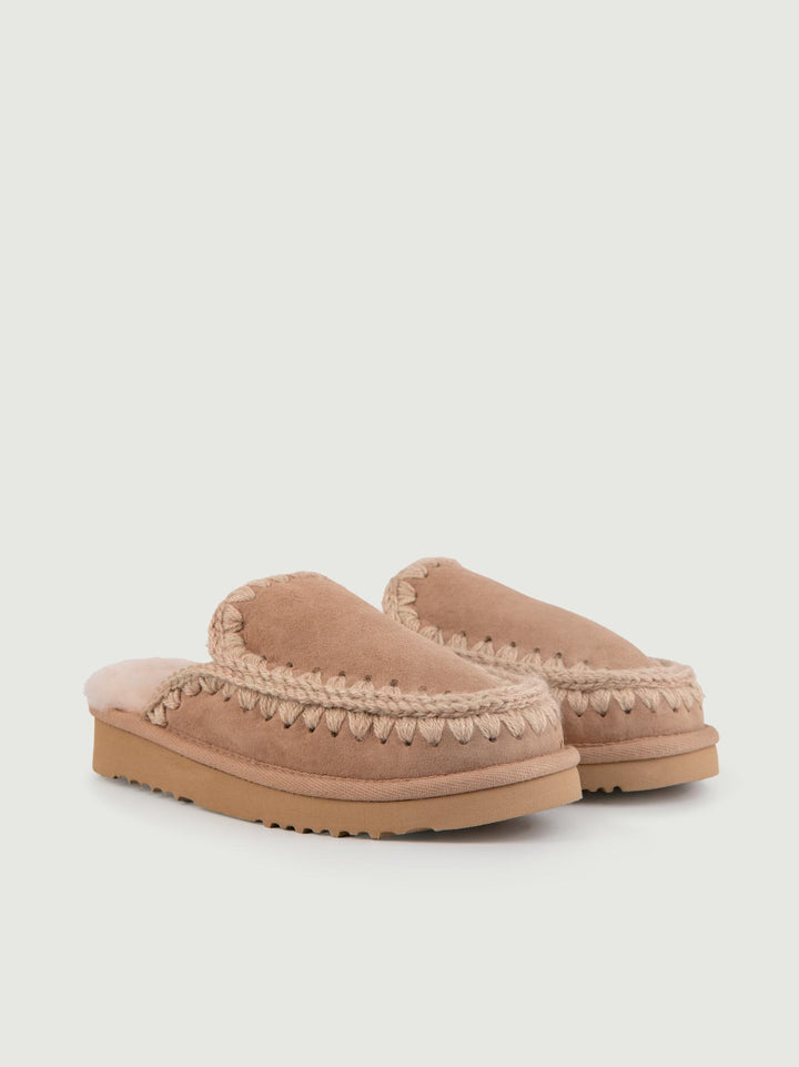 Pantofola MOU in pelle di montone Cammello FW10112 CAM MOU 