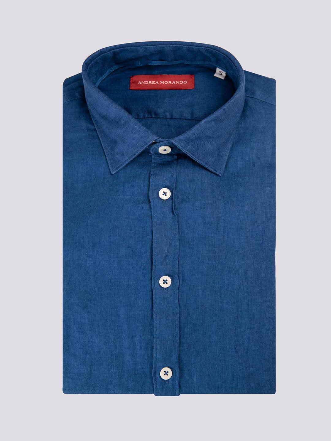 Camicia in fresco lino bluette BU25S18CALINENPD 202 ANDREA MORANDO 