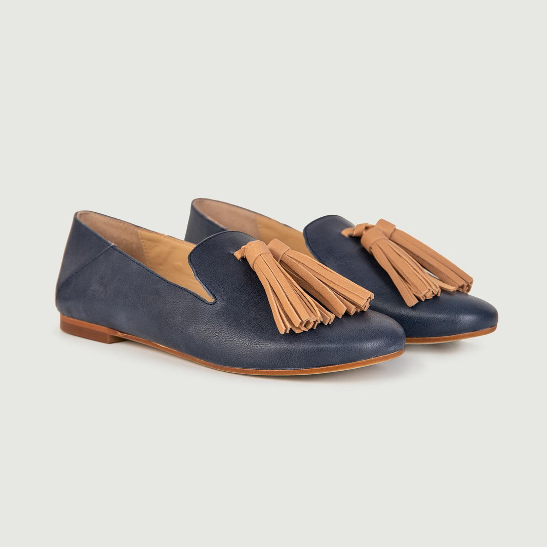 MOCASSINO IN NAPPA BLU CON MAXI NAPPINA 13285 MARINE VIENTY 