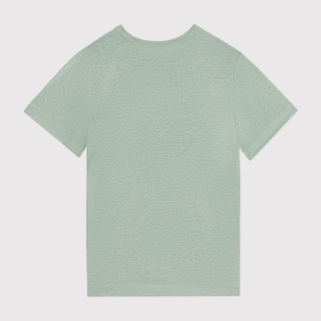 T-SHIRT L'ICONIQUE IN LINO VERDE DA DONNA A0A4R 03 PETIT BATEAU 