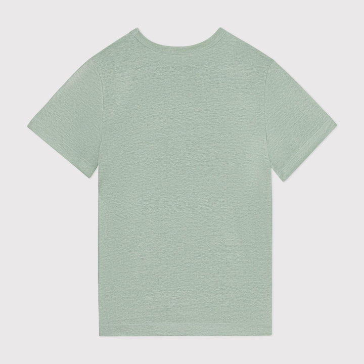 T-SHIRT L'ICONIQUE IN LINO VERDE DA DONNA A0A4R 03 PETIT BATEAU 