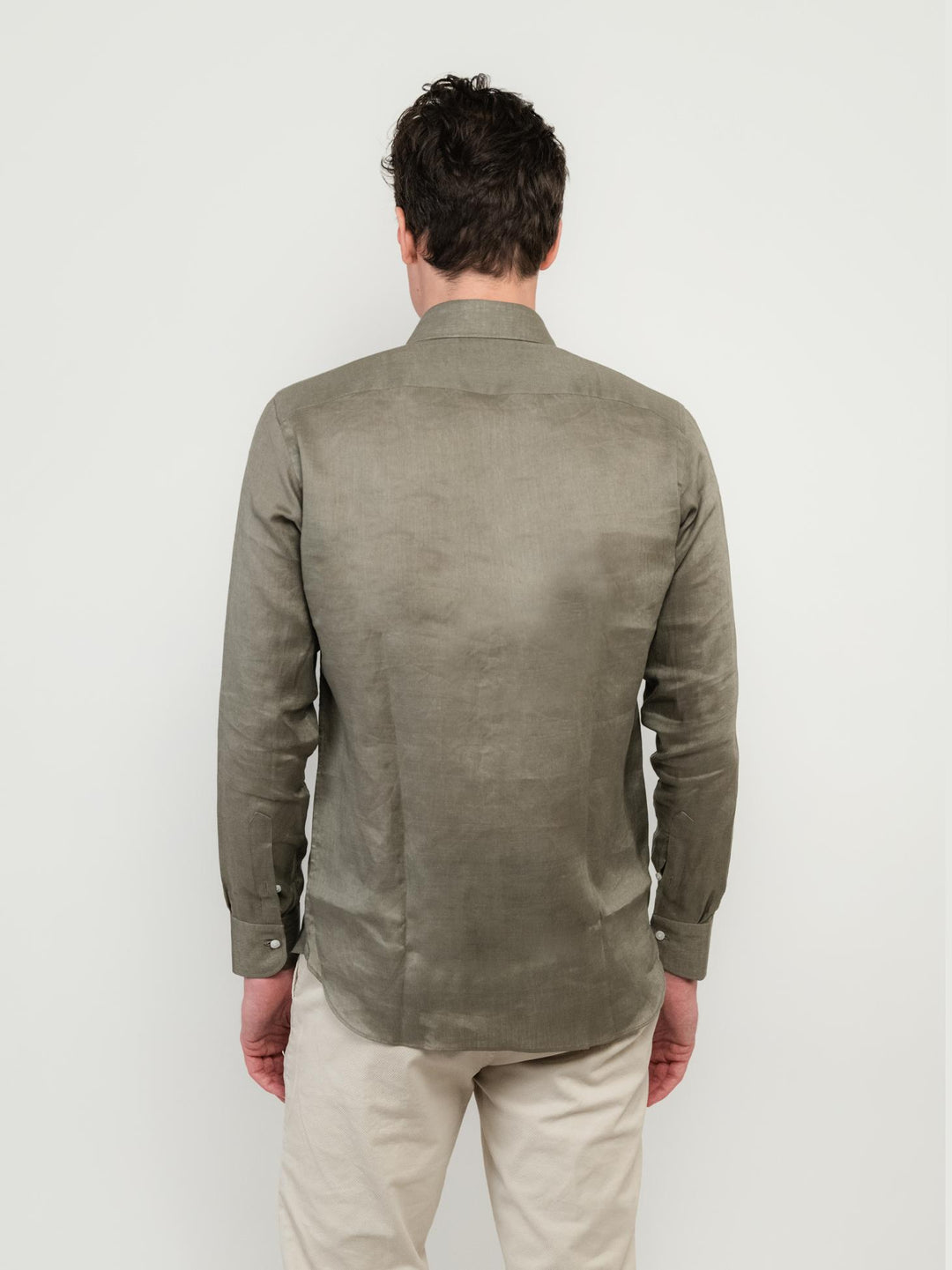 CAMICIA IN LINO COLOR FANGO