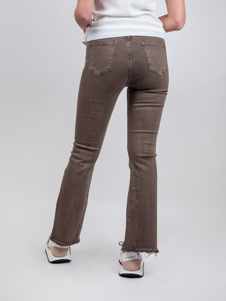 Pantalone cinque tasche sfrangiato marrone 6826/26/ FANGO ANDREA MORANDO 