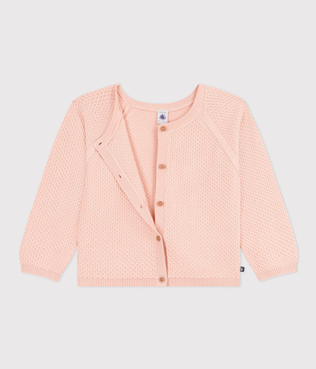 CARDIGAN ROSA IN COTONE BAMBINA A09KX 02 PETIT BATEAU 