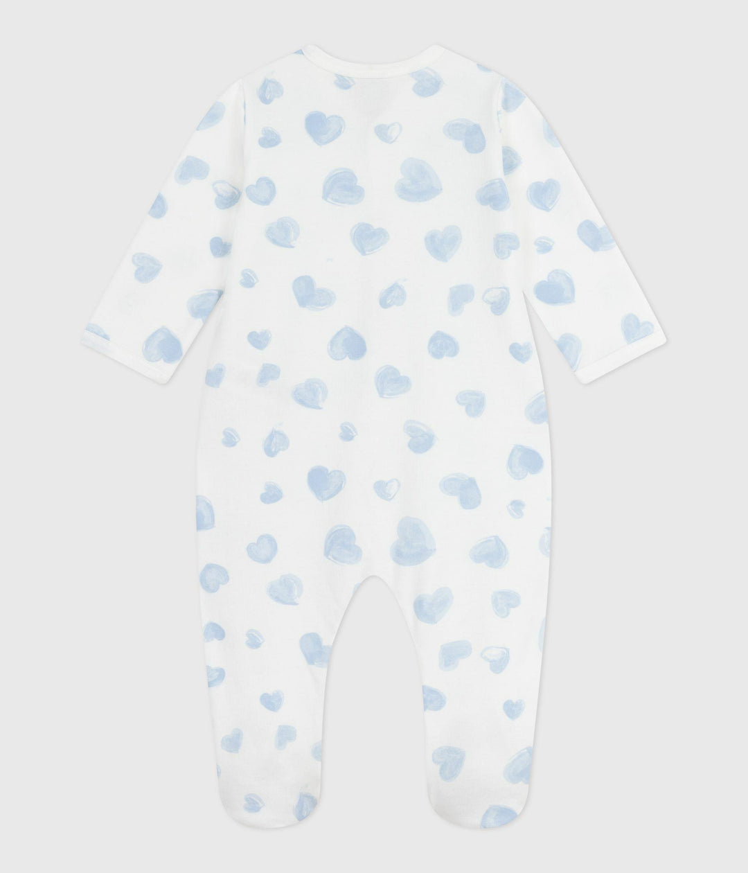 Pigiama in tessuto felpato spazzolato con colletto con stampa a cuori neonato A0DVS 01 PETIT BATEAU 
