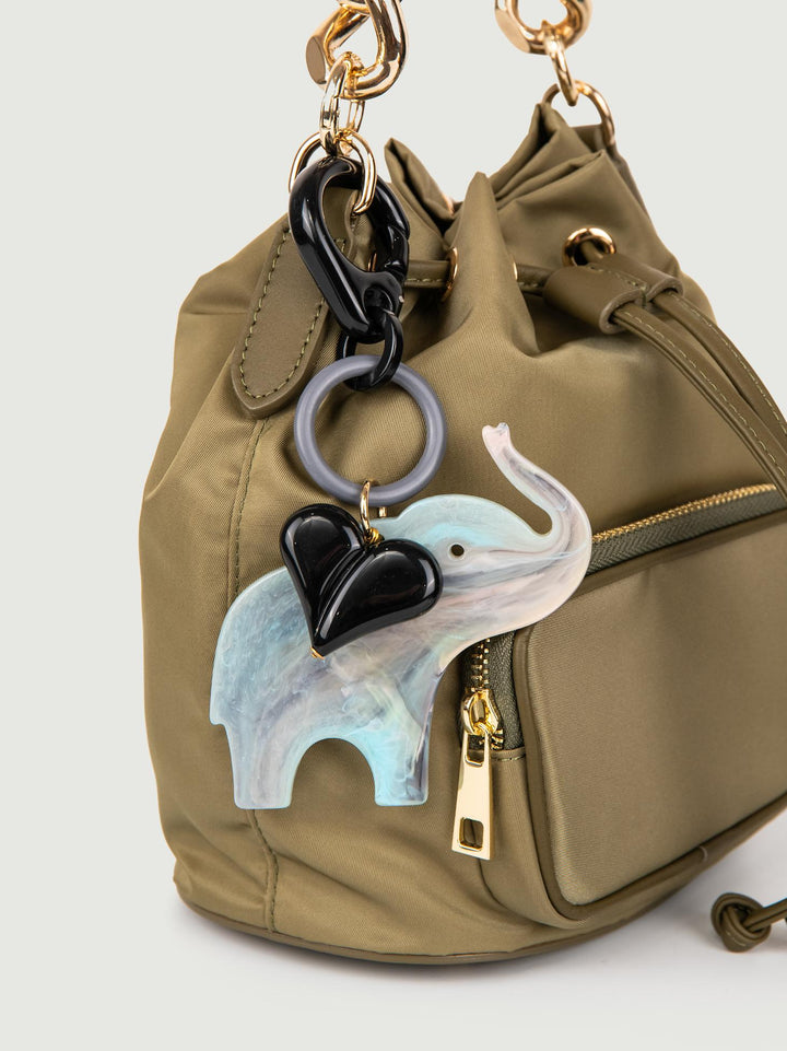 CHARM IN RESINA ELEFANTE GRIGIO E CUORE CHARM ELEFANTE GRIGIO BIMOR 