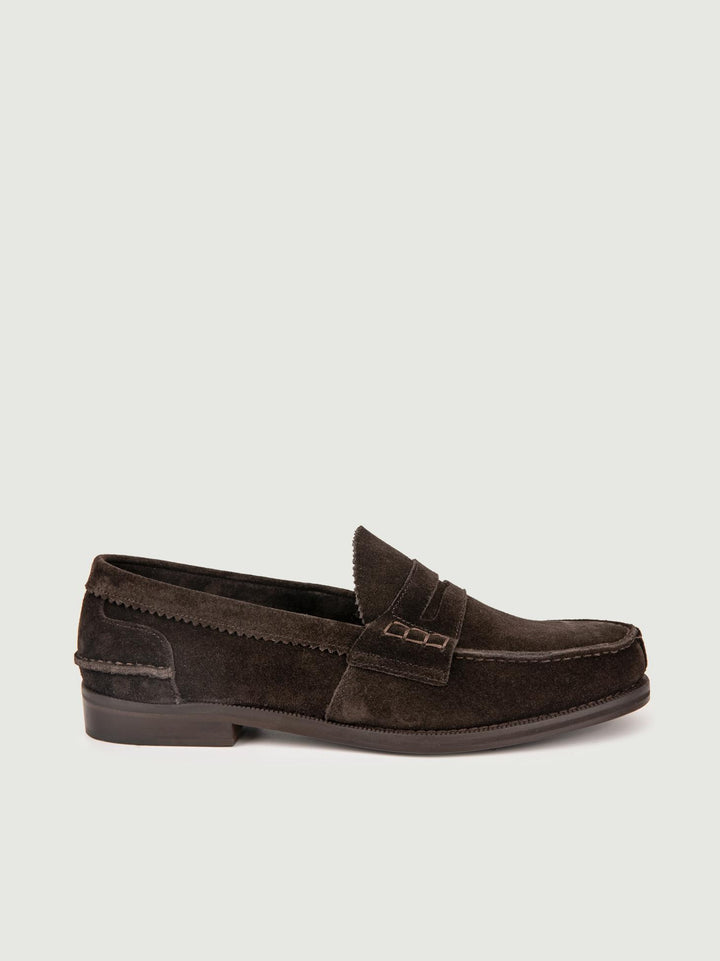 MOCASSINO CON PENNY IN CAMOSCIO TESTA MORO 1000/CAM T MORO SAXONE 