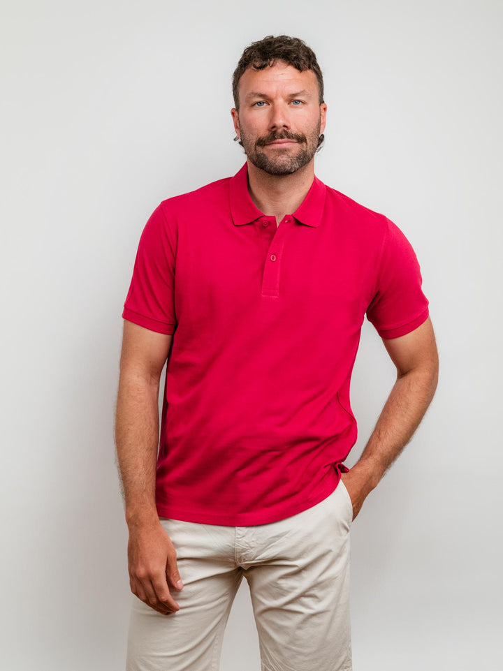 POLO IN COTONE PIQUET ROSSA