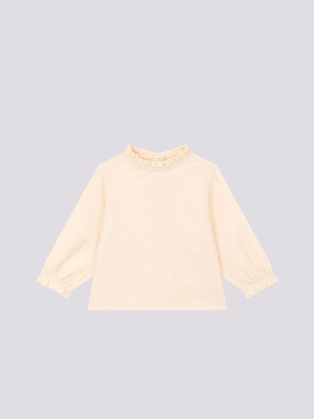 BLUSA A MANICHE LUNGHE IN GARZA DI COTONE PER BEBÈ A08AI 02 PETIT BATEAU 