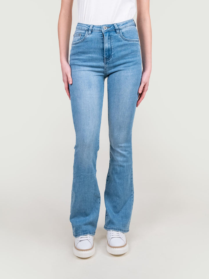 JEANS A ZAMPA ELASTICIZZATO IN DENIM CHIARO 9115 DENIM CHIARO ANDREA MORANDO 