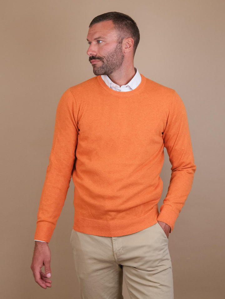 GIROCOLLO IN LANA MISTO CASHMERE ARANCIONE 8150223 430 ANDREA MORANDO 