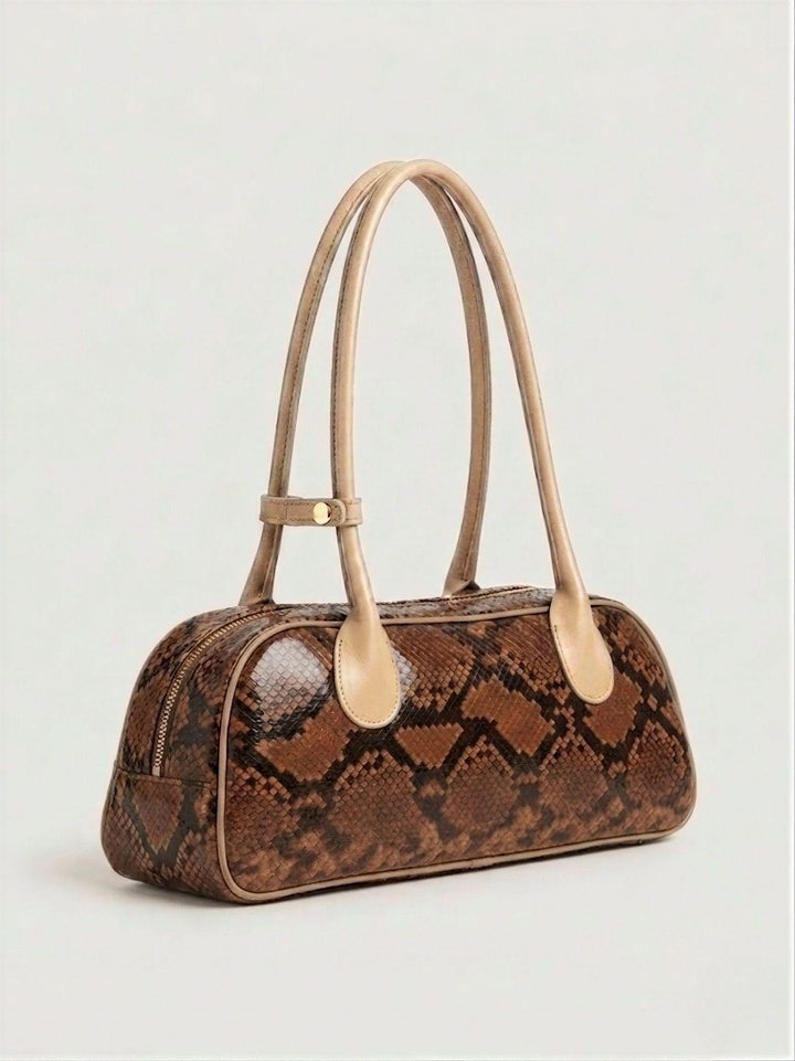 Borsa a spalla Doxie in pelle di pitone marrone DOXIE PITONE MARRONE BIMOR 
