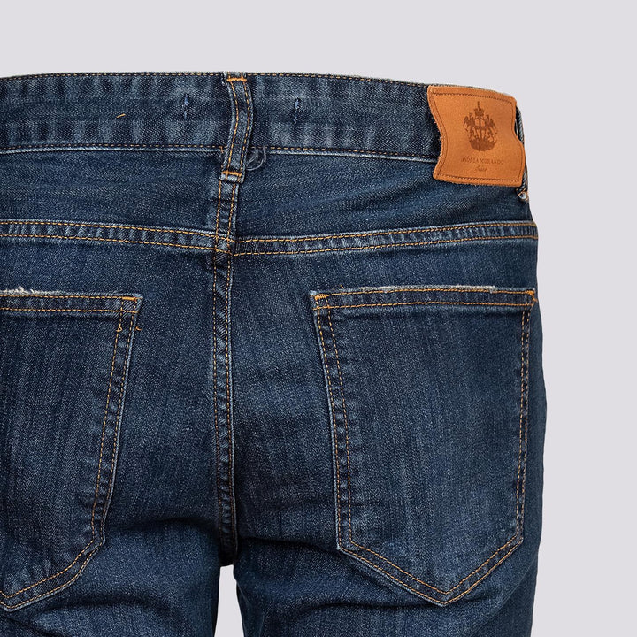 JEANS ANDREA MORANDO SCURO 5 TASCHE 7607CAR SABBIATURA ANDREA MORANDO 