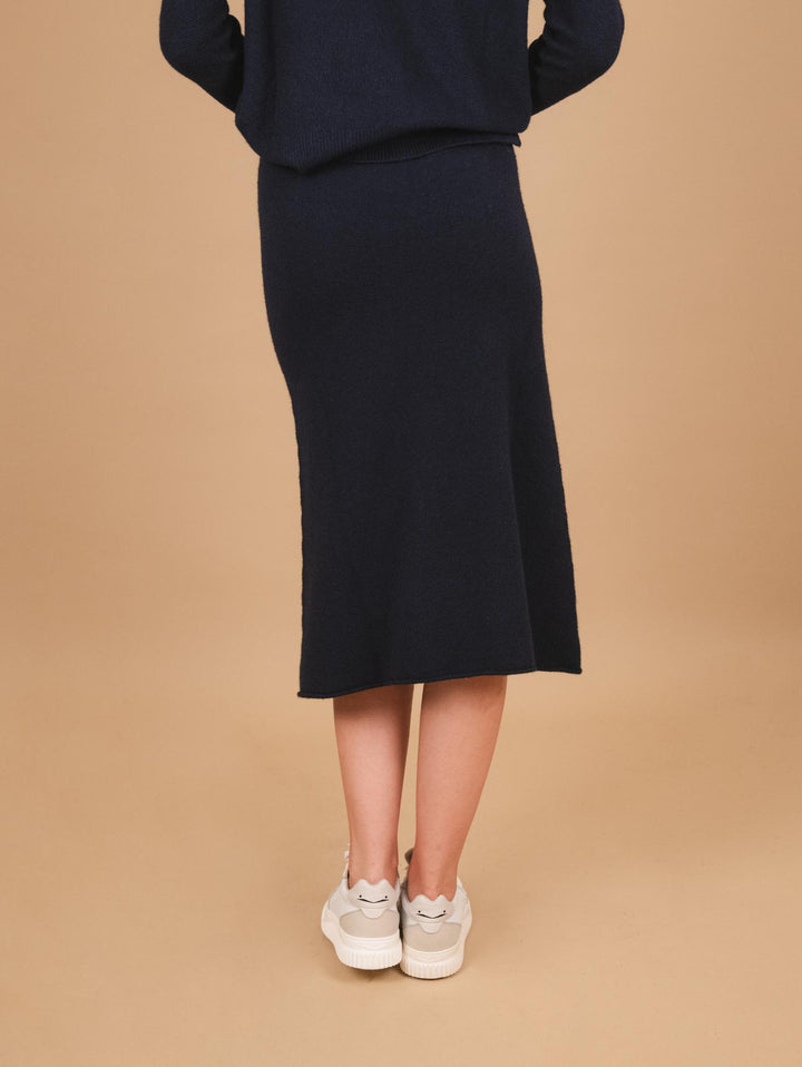 GONNA MIDI IN MAGLIA CON ELASTICO E COULISSE BLU 0270/116 0115 BIMOR 