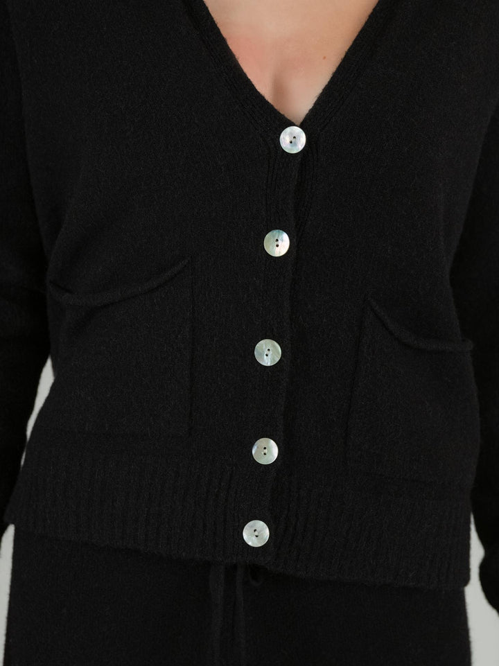 CARDIGAN CORTO IN MAGLIA NERO 0270/143 0010 BIMOR 