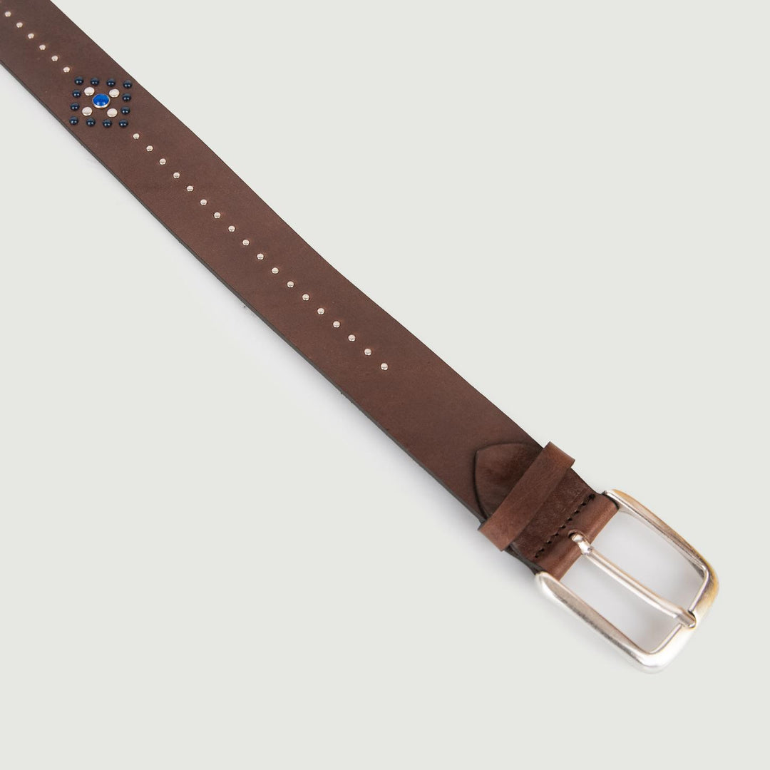 CINTURA COGNAC IN PELLE CON APPLICAZIONI DECORATRIVE LEATHERBELT 805 UNIFORM 
