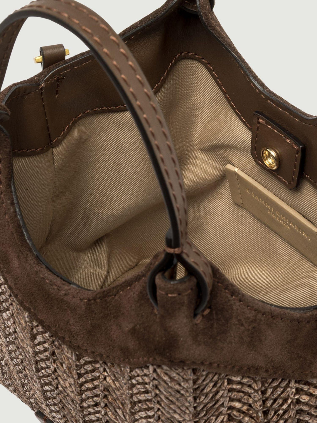 Borsa Dua in paglia intrecciata choco piccola BS 12338/COMM PGLSPG 13840 GIANNI CHIARINI 