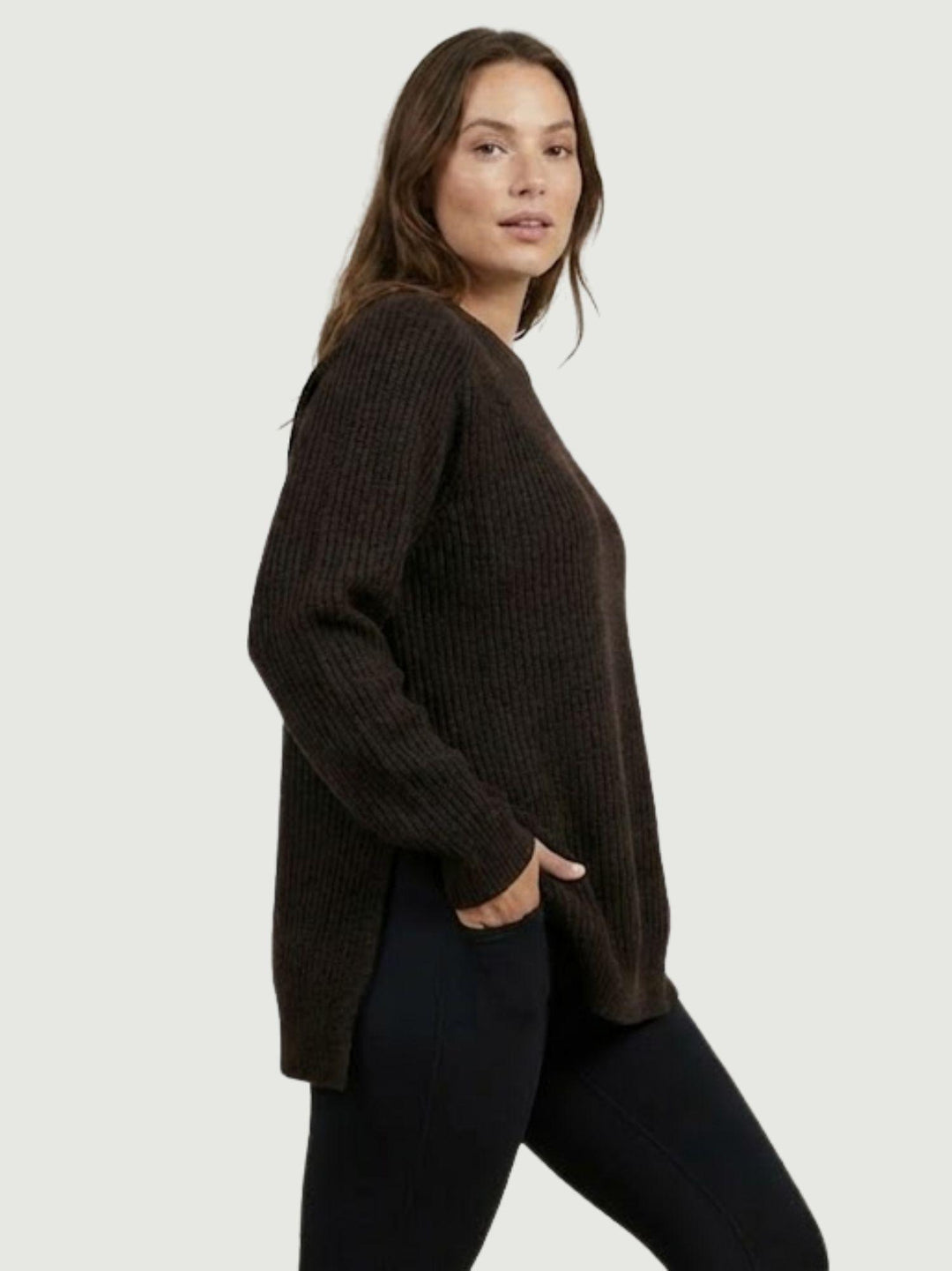 Maglia girocollo in lana e cashmere testa moro 14264M CASTORO ANDREA MORANDO 