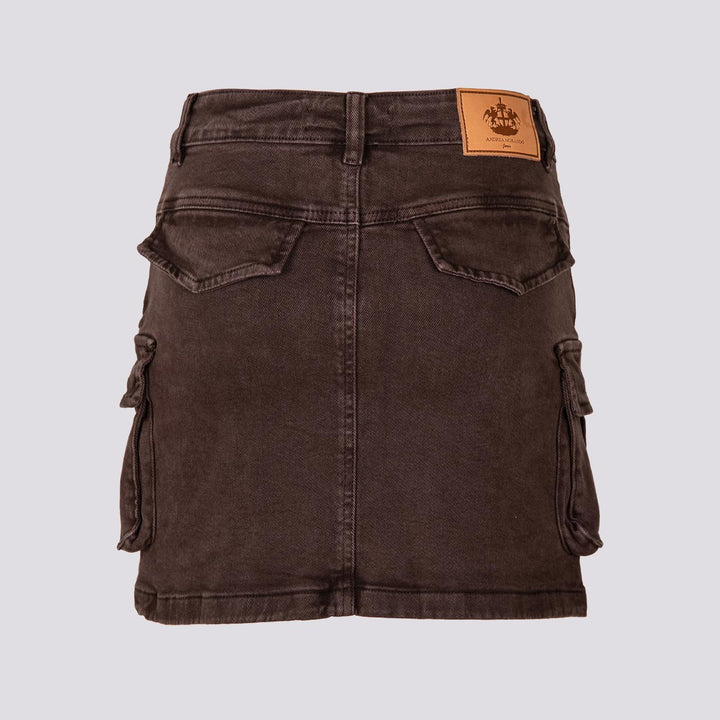 Mini gonna cargo in cotone marrone 1396 MARRONE ANDREA MORANDO 