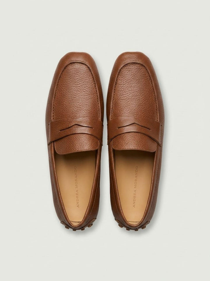 Mocassino Penny con gommini in pelle di cervo marrone U8950 MARRONE ANDREA MORANDO 