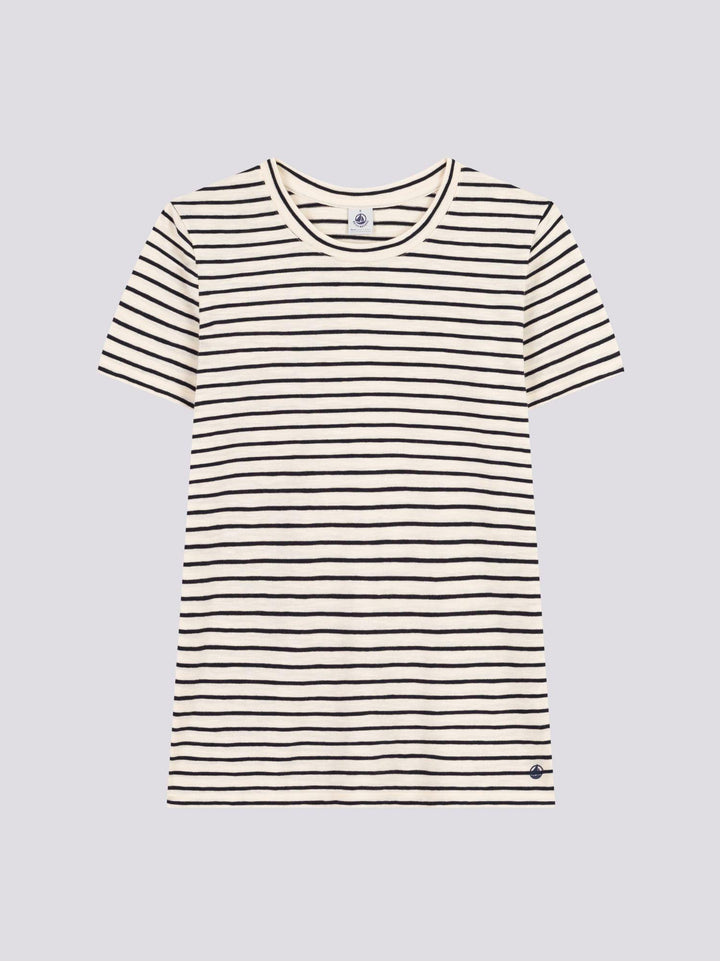 T-SHIRT REGULAR GIROCOLLO IN COTONE RIGATO DONNA A0ACW 01 PETIT BATEAU 