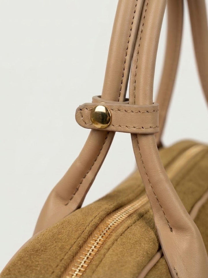 Borsa a spalla Doxie in pelle scamosciata beige DOXIE BEIGE BIMOR 