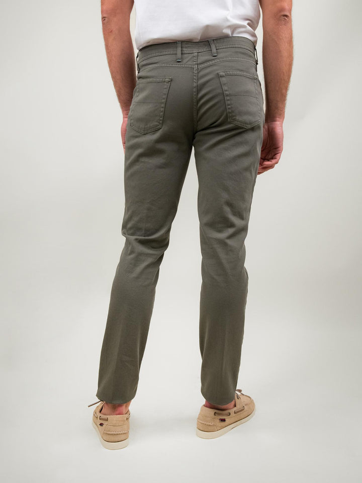 PANTALONE SLIM 5 TASCHE VERDE MILITARE P-WILL-S 381 ANDREA MORANDO 