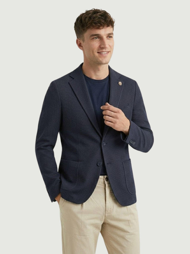 Blazer con microtrama navy S1141 BLU ANDREA MORANDO 