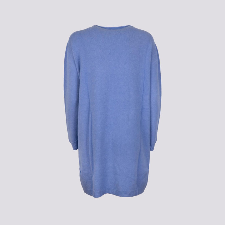 MAGLIA ABITO CON TASCHE E SCOLLO A BARCHETTA AZZURRO 0170/135 8013 BIMOR 