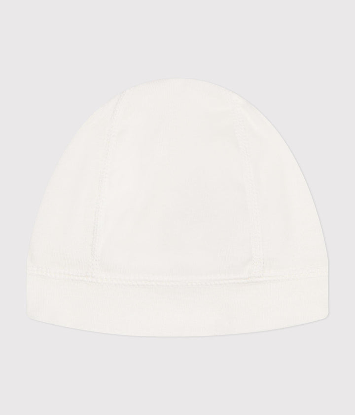 Cuffietta nascita in cotone con logo A09GG 01 PETIT BATEAU 