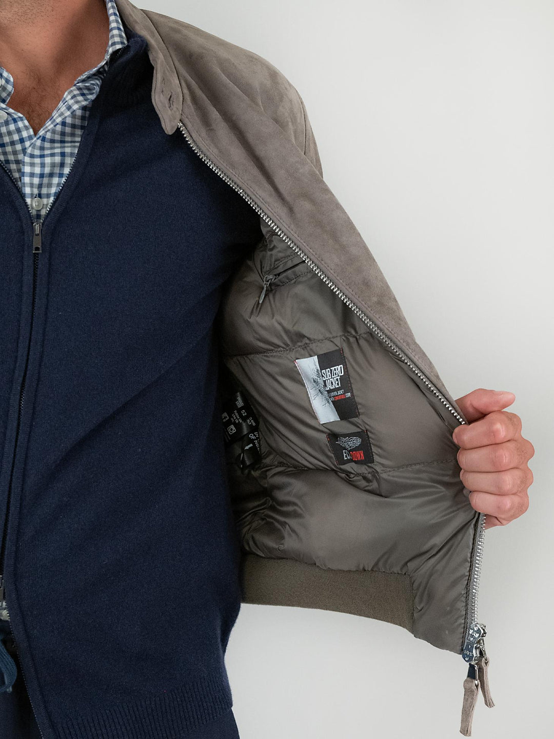 GIACCA IN CAMOSCIO GRIGIO ELVIS ELVIS 19 JACK LEATHER 