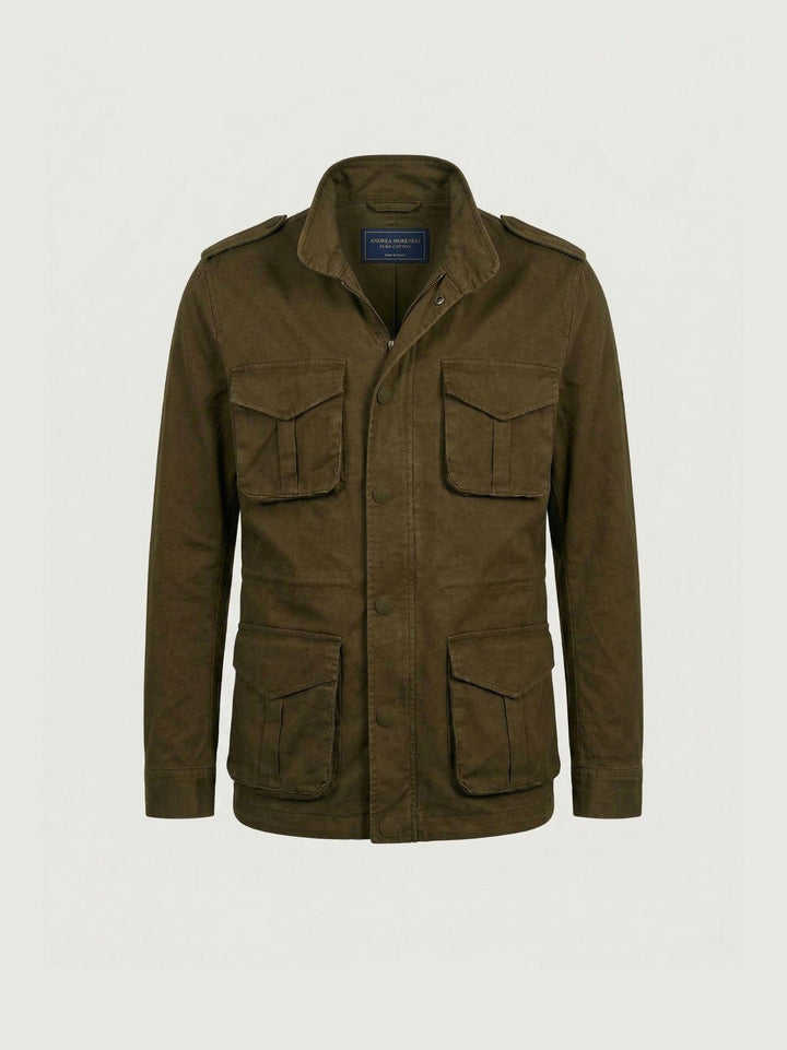 Field Jacket in cotone army green BU26S06GIPA977 301 ANDREA MORANDO 