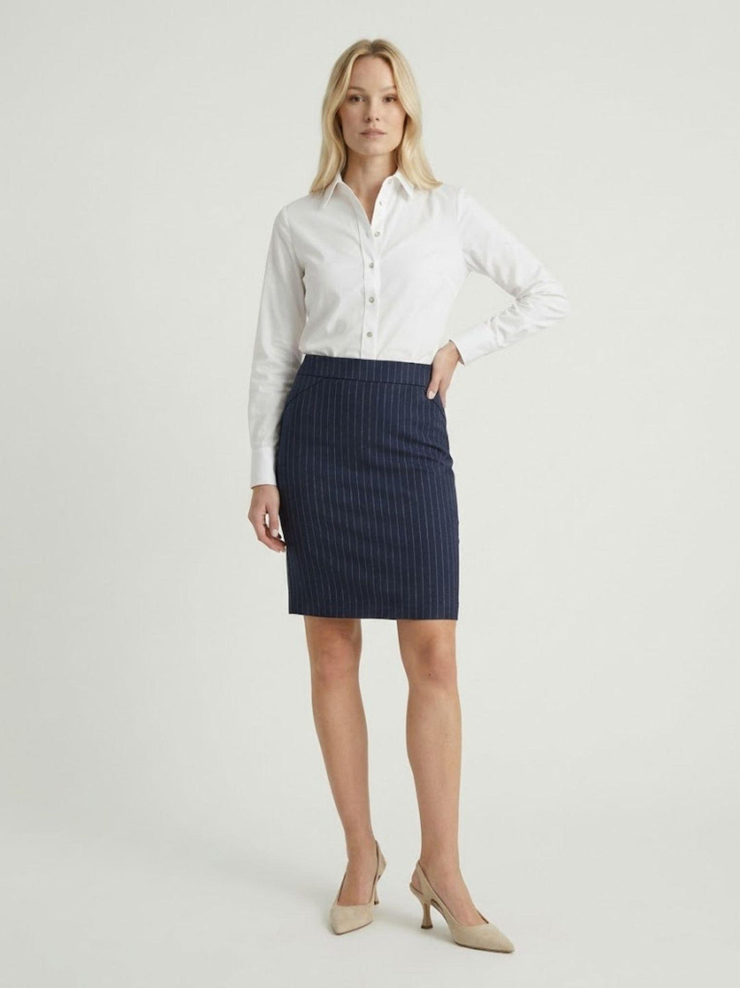Minigonna gessata navy 4155 BLU ANDREA MORANDO 