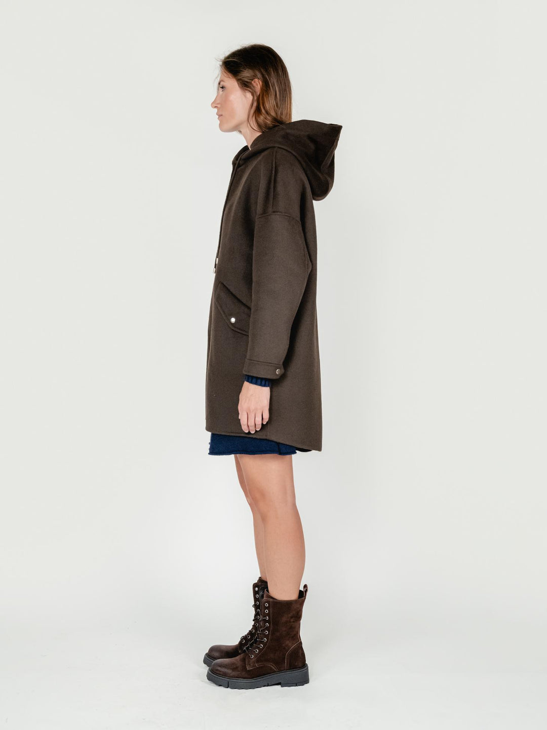 CAPPOTTO PARKA MICHELLE IN LANA TESTA MORO MICHELLE BROWN ANDREA MORANDO 