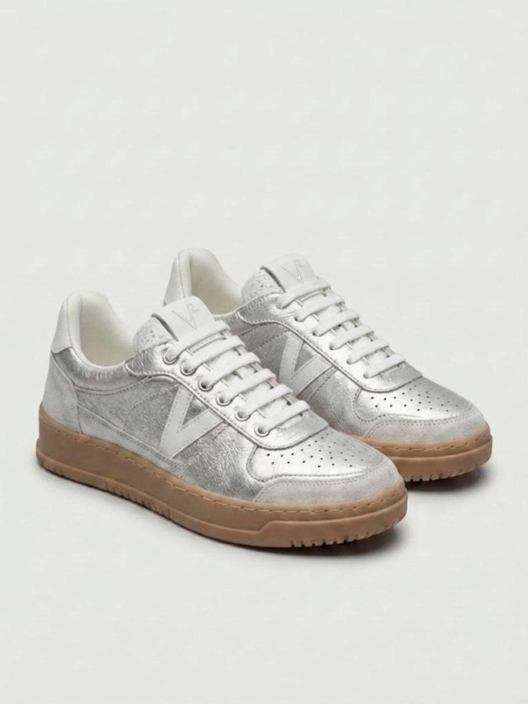 Sneaker College in pelle metallizzata argento SUCOLLA MARG V2 