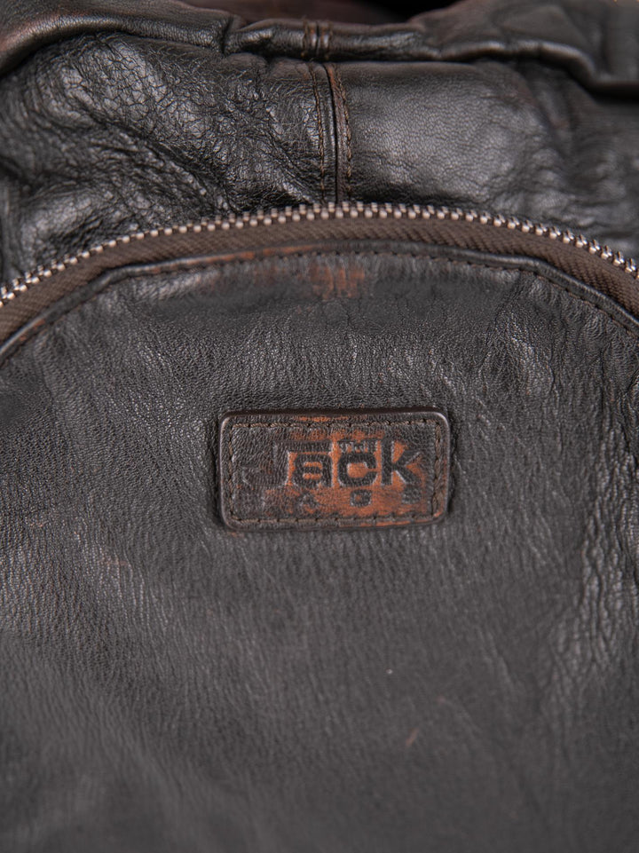 ZAINO SURRENDER IN PELLE TESTA MORO SURRENDER 114 JACK LEATHER 