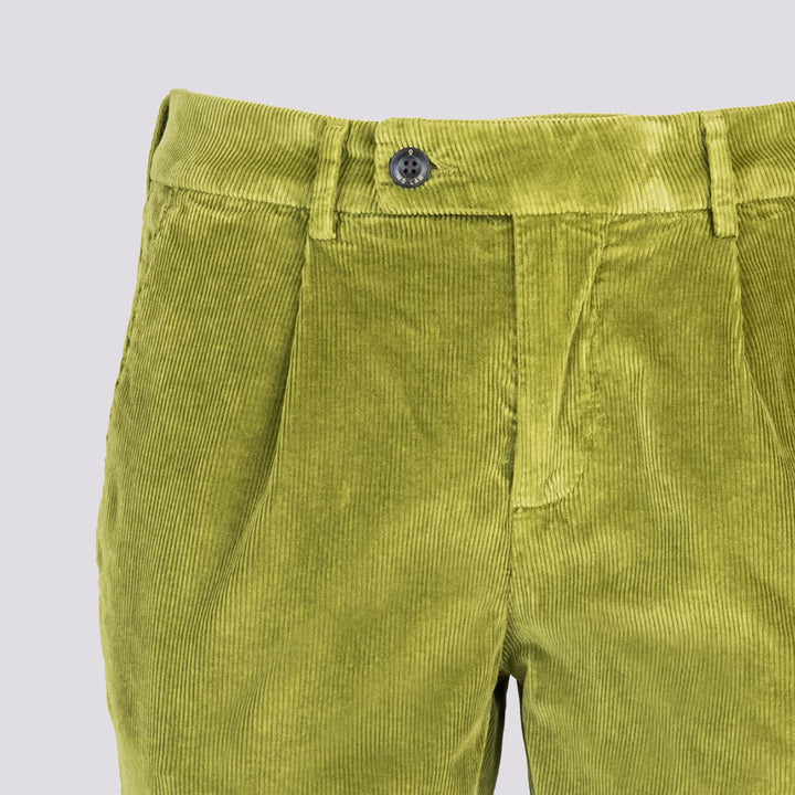 PANTALONE IN VELLUTO VERDE PISTACCHIO CON TASCA A FILO T502/THI 626 NOLAB 
