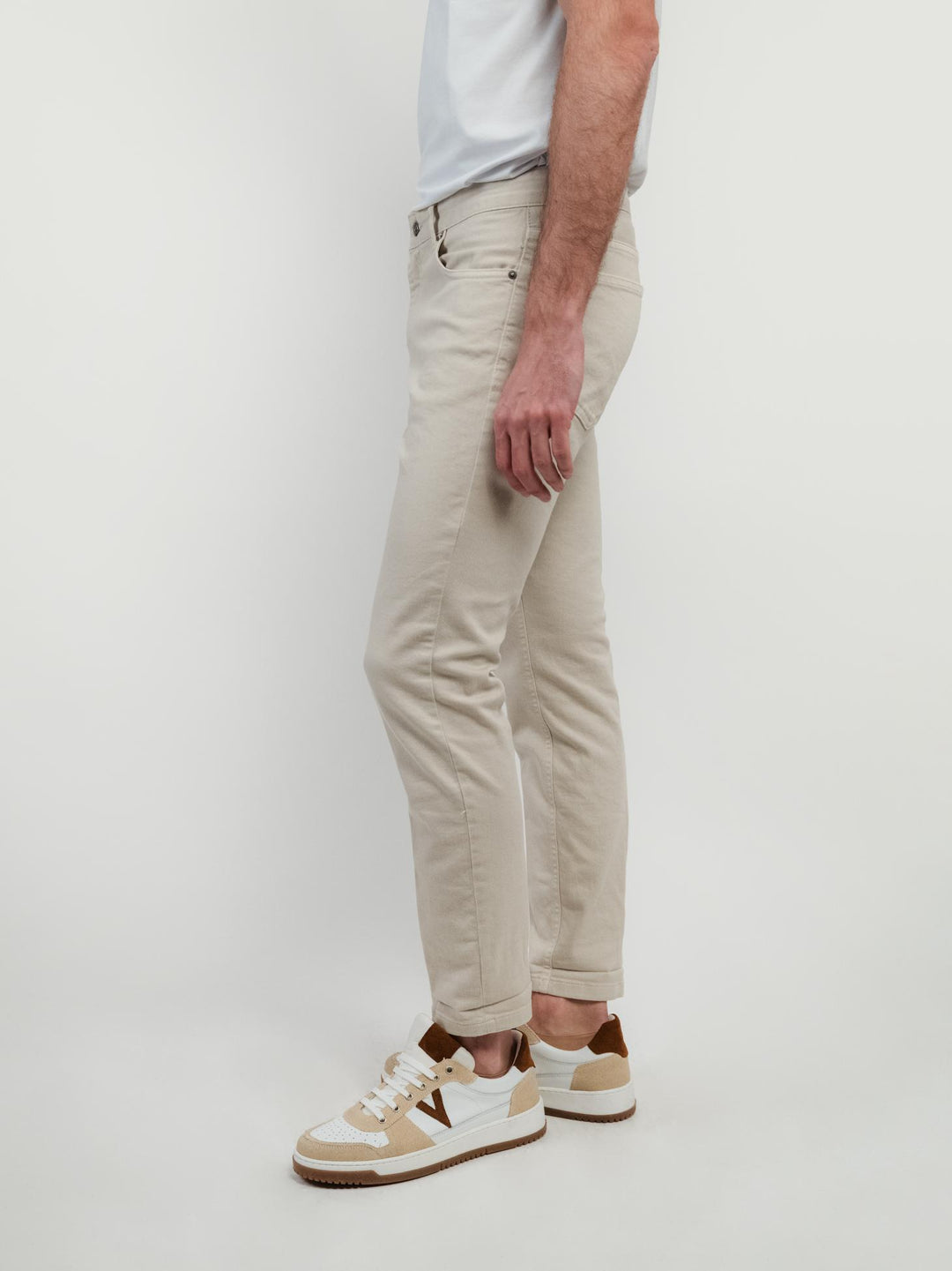 PANTALONE 5 TASCHE BEIGE 7607GSB BEIGE ANDREA MORANDO 