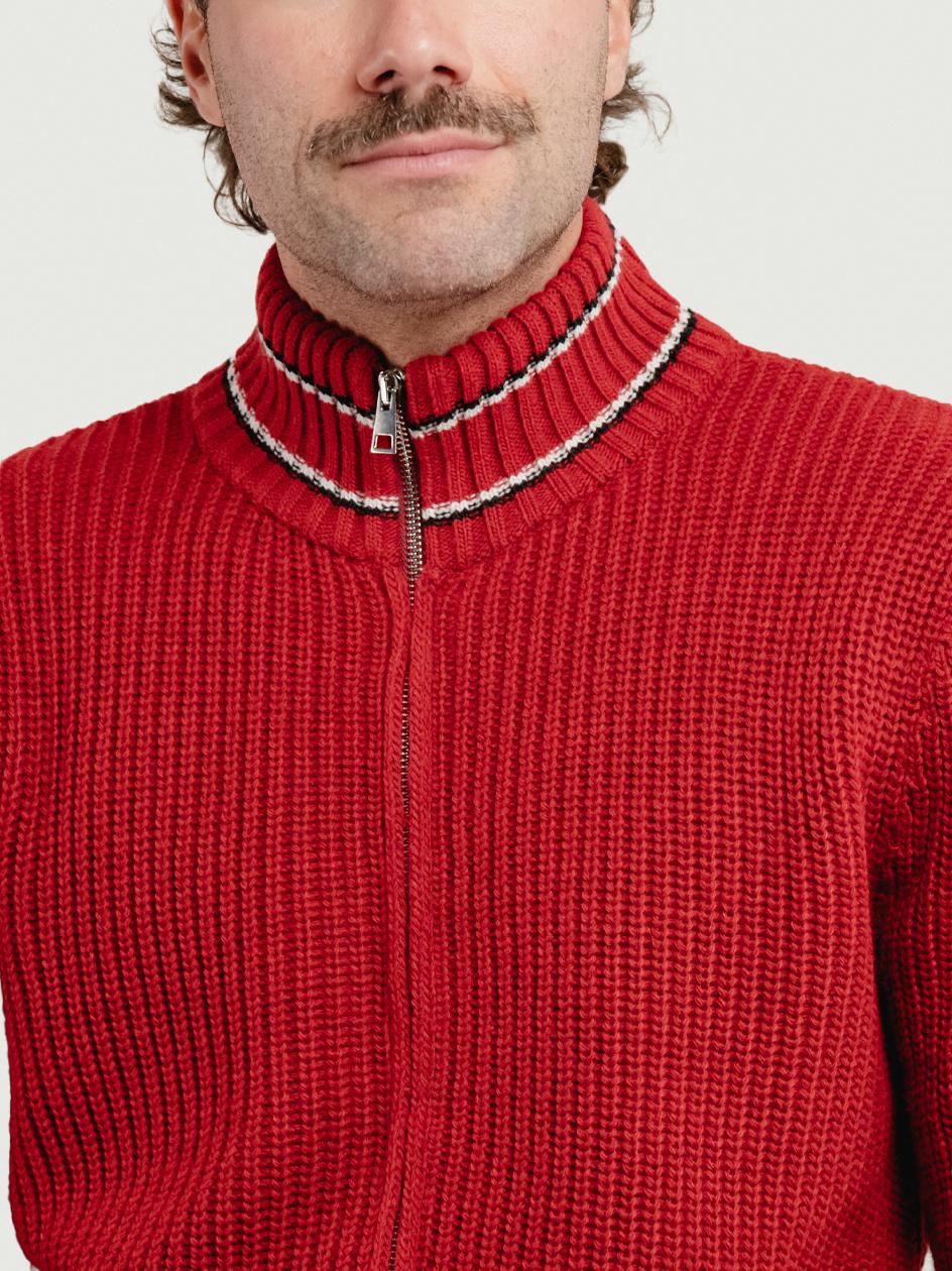 MAGLIONE A COLLO ALTO CON ZIP ROSSO ELIANO ROSSO ANDREA MORANDO 