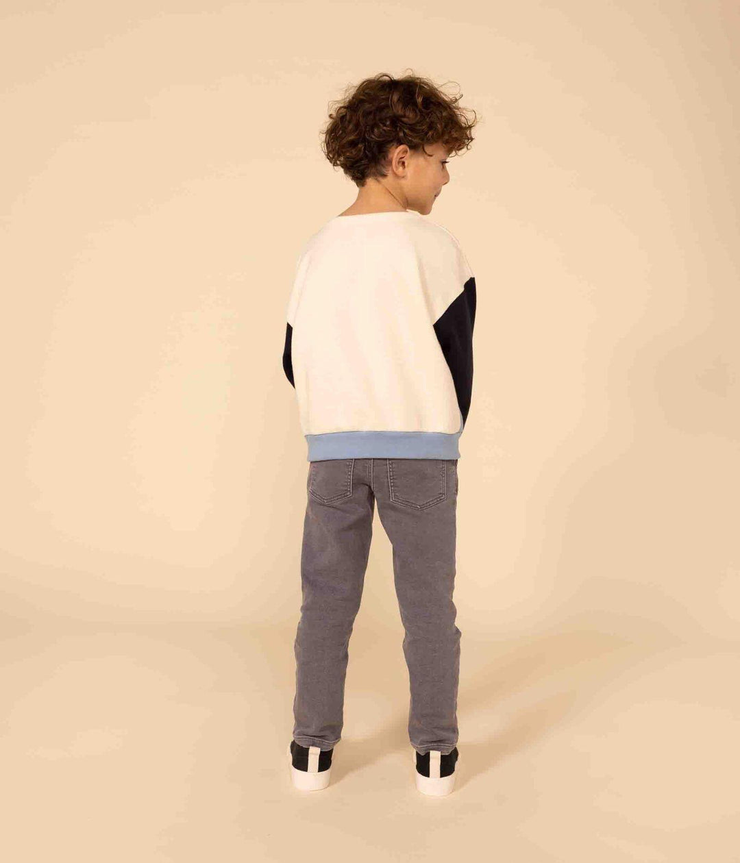 FELPA IN MOLLETON COLOR BLOCK BAMBINO A083K 01 PETIT BATEAU 