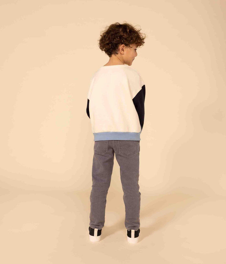 FELPA IN MOLLETON COLOR BLOCK BAMBINO A083K 01 PETIT BATEAU 