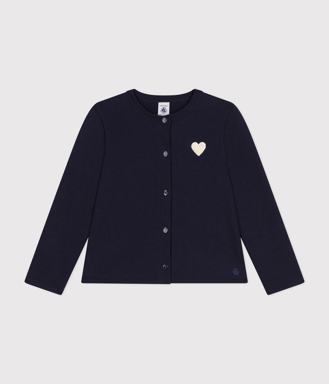 Cardigan blu in tessuto felpato bambina A0BEQ 04 PETIT BATEAU 