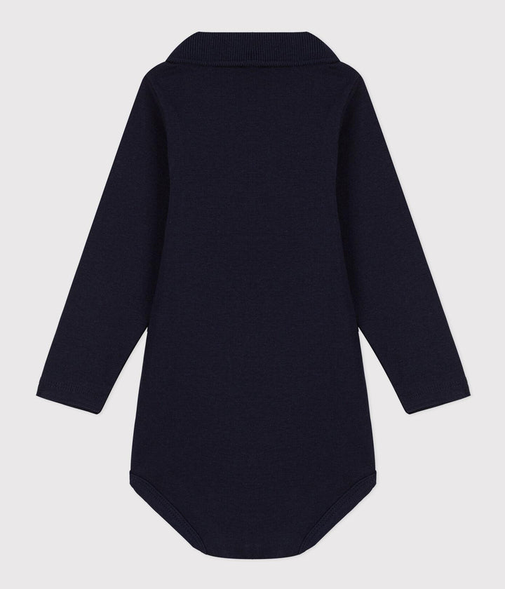 BODY A MANICA LUNGA BEBÈ CON COLLETTO POLO IN COTONE A05Q2 05 PETIT BATEAU 