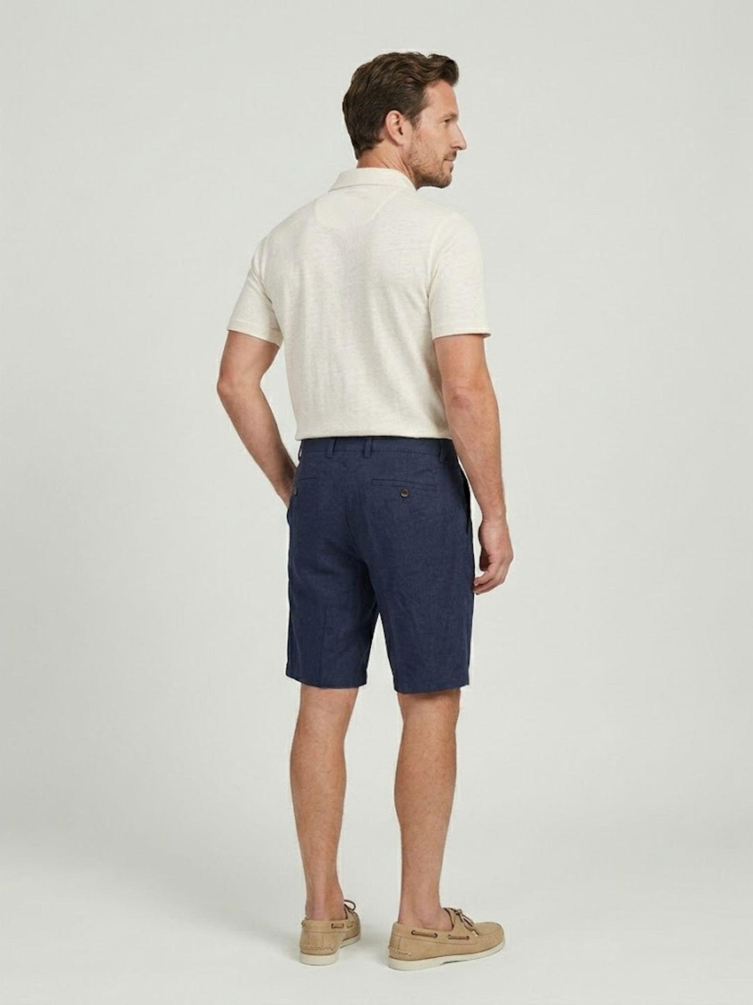 Bermuda in misto lino blu navy BU26S48BEPA843PD 201 ANDREA MORANDO 