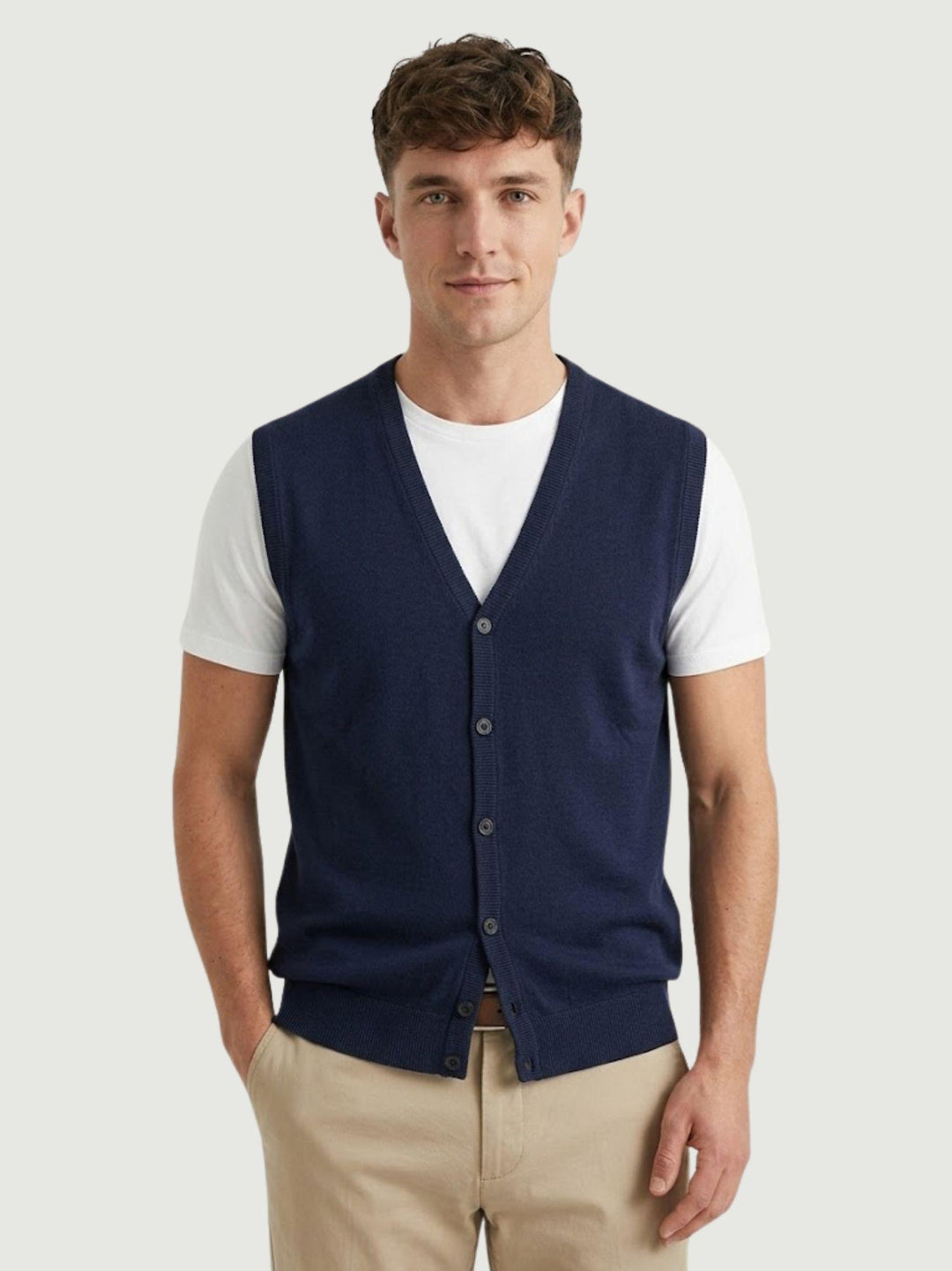 Gilet in maglina navy 3702900 215 ANDREA MORANDO 