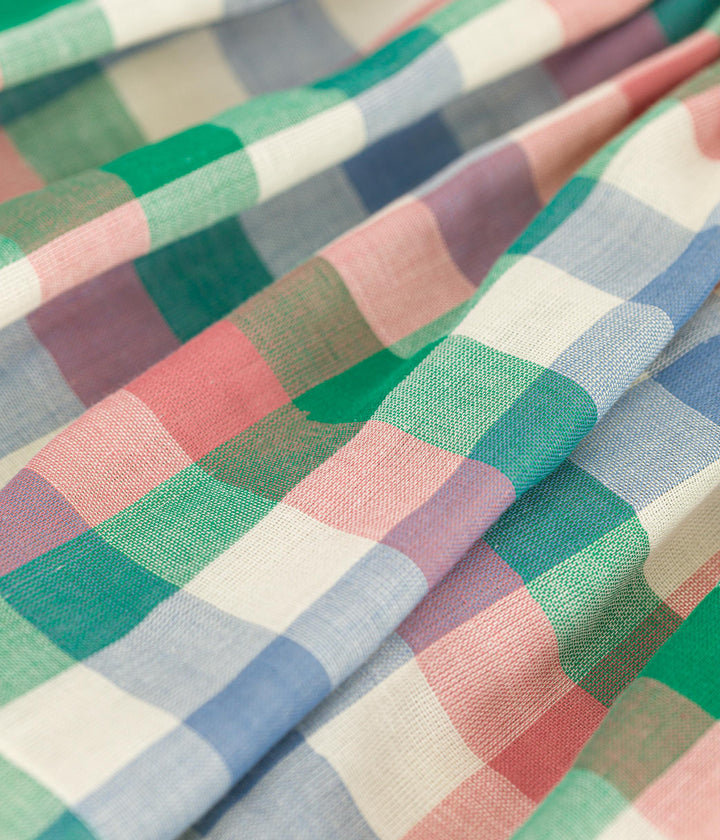 Gonna in garza di cotone a quadri A0B6T 01 PETIT BATEAU 