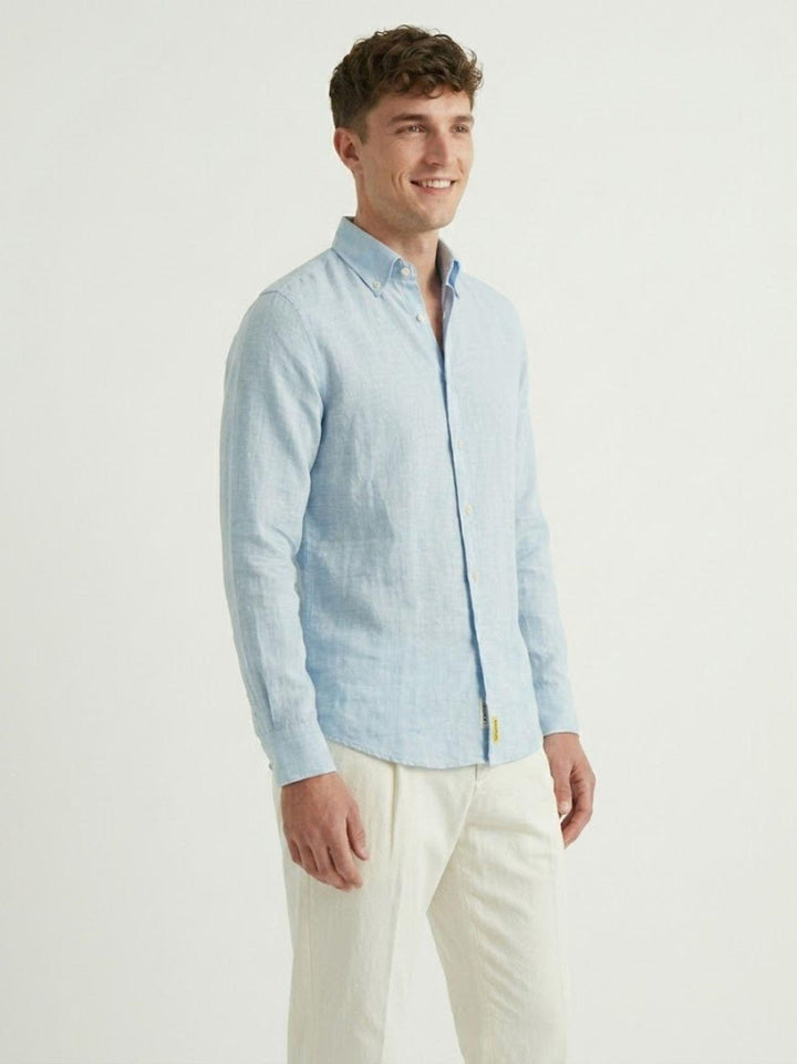 Camicia Bradford in lino azzurro BRAD/TC162 B02 BAGGIES 