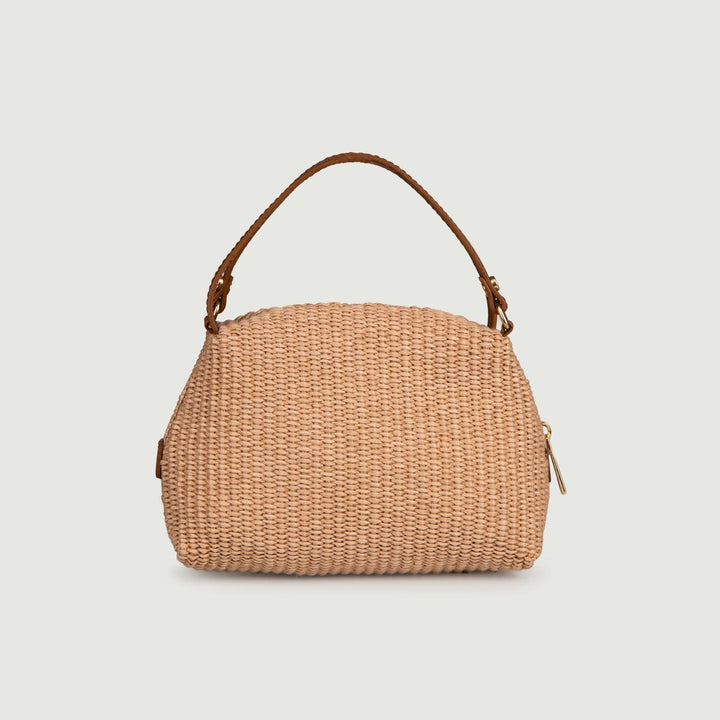 BORSA IN RAFIA CON INSERTI IN PELLE "CUTIE" CUTIE RAFIA BIMOR 